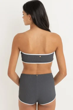 Rhythm Swim Tops*Essential Rib Contrast Bandeau Top Graphite