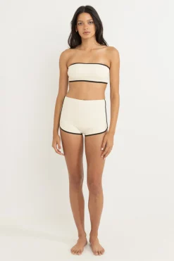 Rhythm Swim Tops*Essential Rib Contrast Bandeau Top Creme