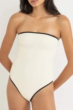 Rhythm One Piece Swim*Essential Rib Contrast One Piece Creme