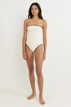 Rhythm One Piece Swim*Essential Rib Contrast One Piece Creme