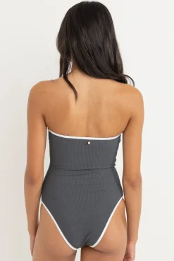 Rhythm One Piece Swim*Essential Rib Contrast One Piece Graphite