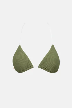 Rhythm Swim Tops*Essential Rib Contrast Slide Tri Top Olive