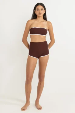 Rhythm Swim Bottoms*Essential Rib Contrast Surf Short Cafe