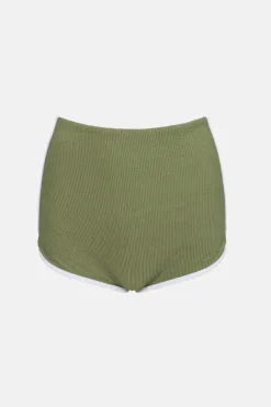 Rhythm Swim Bottoms*Essential Rib Contrast Surf Short Olive