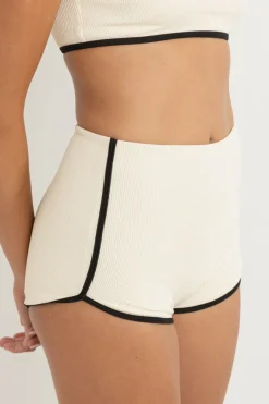 Rhythm Swim Bottoms*Essential Rib Contrast Surf Short Creme