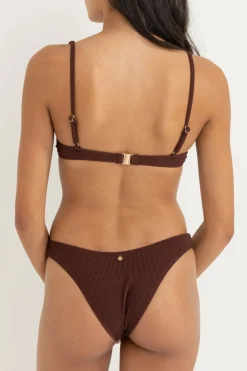 Rhythm Swim Bottoms*Essential Rib Hi Cut Pant Cafe