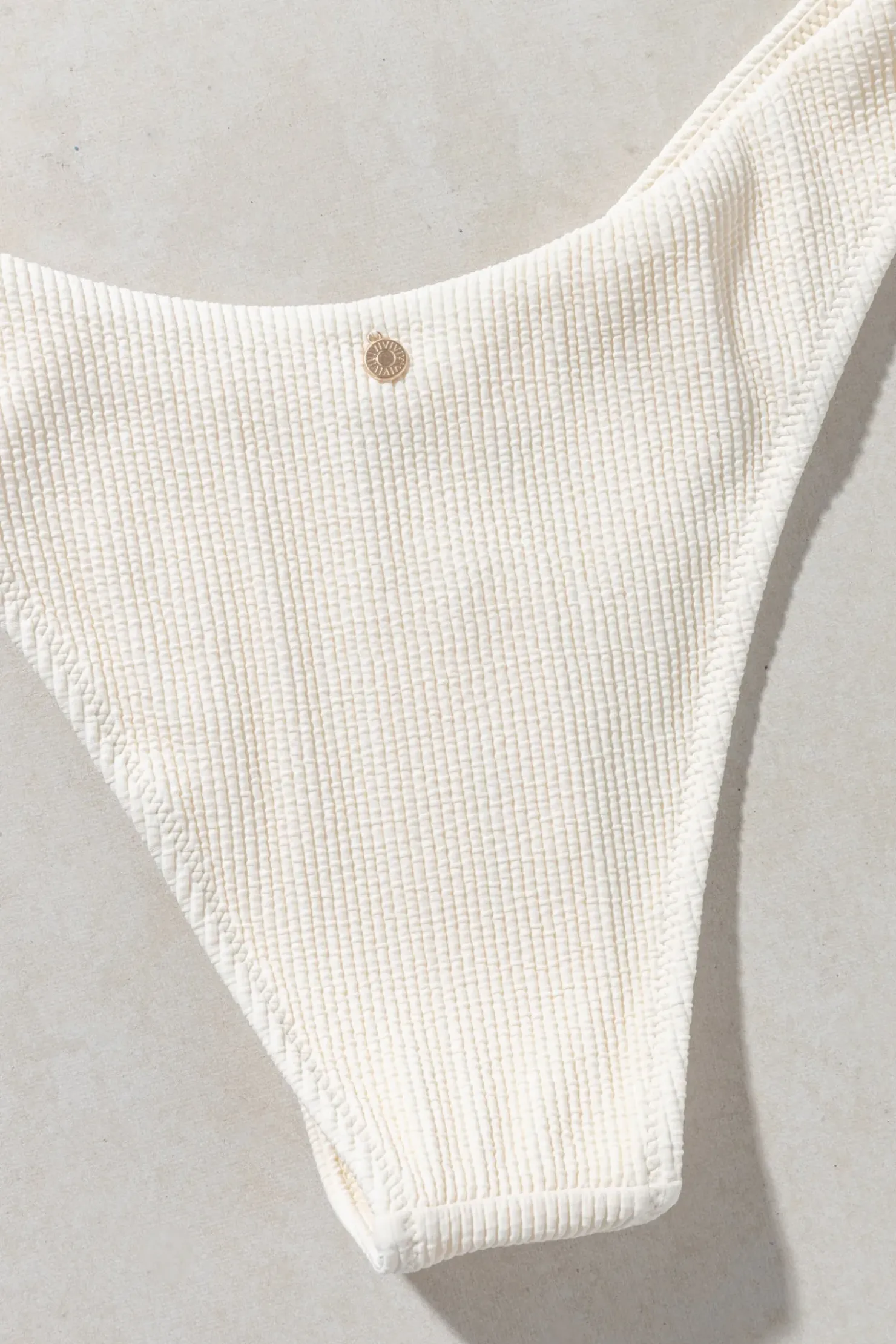 Rhythm Swim Bottoms*Essential Rib Hi Cut Pant Creme