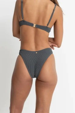 Rhythm Swim Bottoms*Essential Rib Hi Cut Pant Graphite