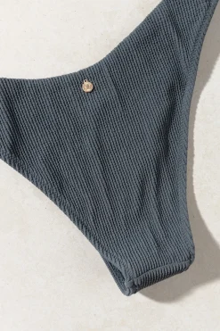 Rhythm Swim Bottoms*Essential Rib Hi Cut Pant Graphite