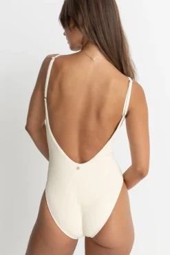 Rhythm One Piece Swim*Essential Rib Minimal One Piece Creme