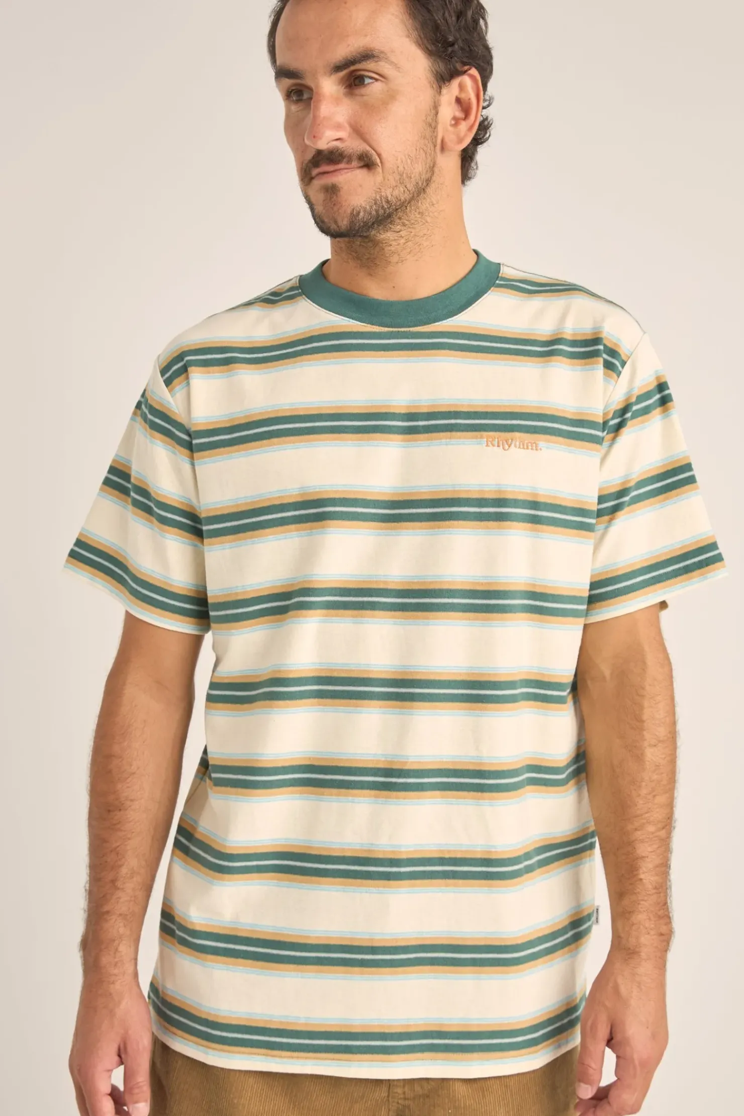 Rhythm T-shirts*Everyday Stripe SS T-Shirt Vintage Green VintageGreen