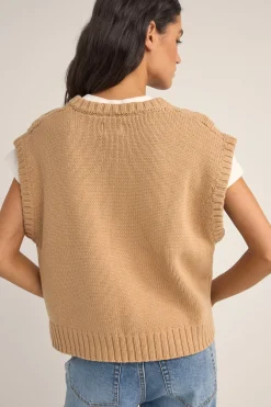 Rhythm Knits*Finley Cable Knit Vest Sand