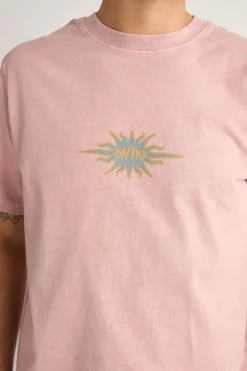 Rhythm T-shirts*Flame Printed Vintage Ss T Shirt Mauve