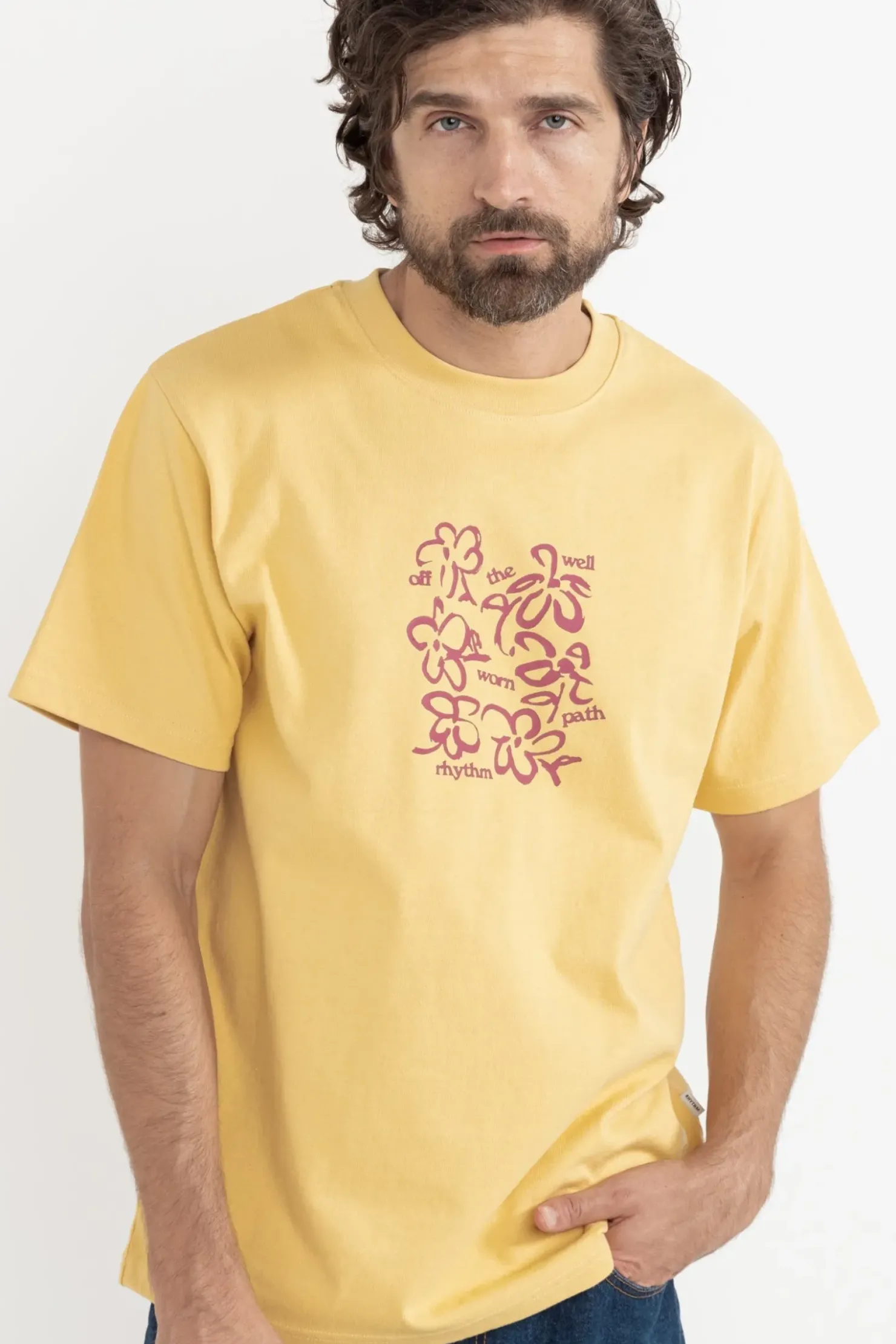 Rhythm T-shirts*Florist Vintage Ss T-Shirt Yellow