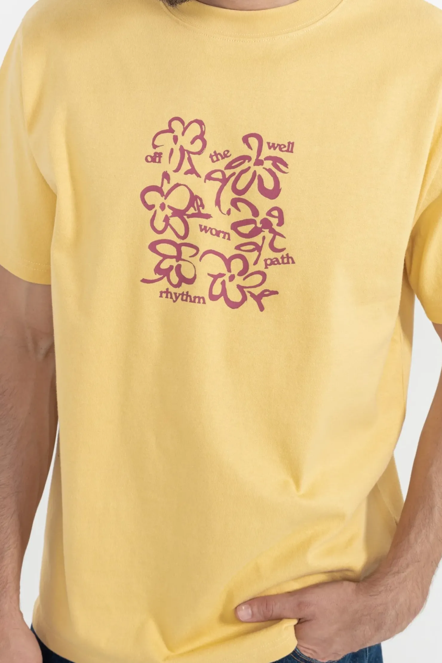 Rhythm T-shirts*Florist Vintage Ss T-Shirt Yellow