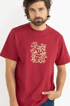 Rhythm T-shirts*Florist Vintage Ss T-Shirt Merlot