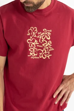 Rhythm T-shirts*Florist Vintage Ss T-Shirt Merlot