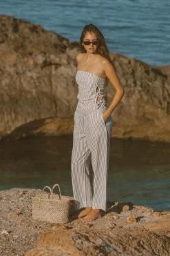 Rhythm Pants*Frankie Elastic Pant Navy Stripe NavyStripe