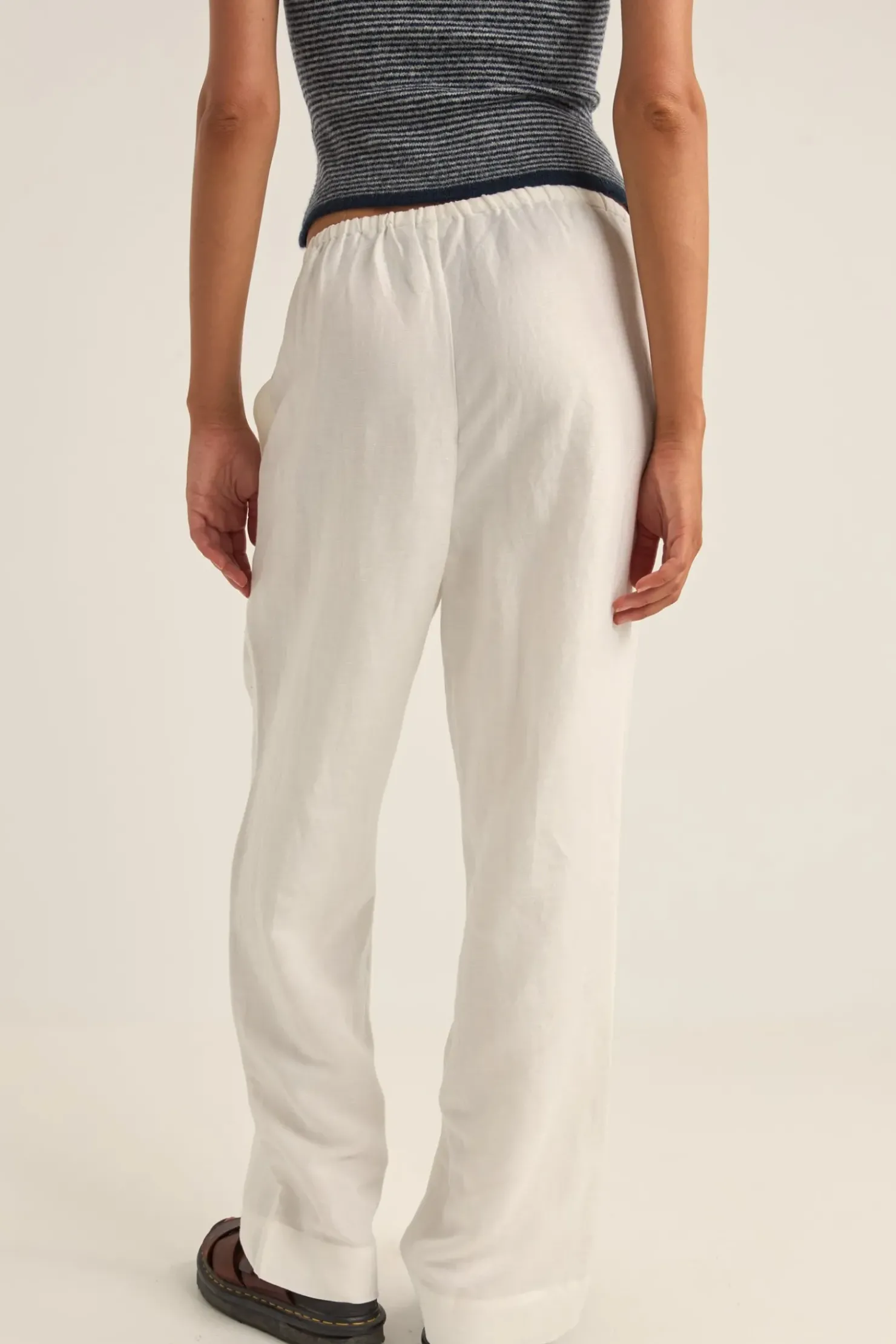 Rhythm Pants*Frankie Elastic Pant White