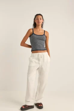 Rhythm Pants*Frankie Elastic Pant White