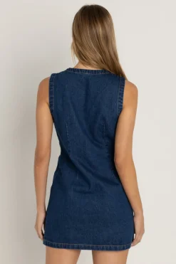 Rhythm Dresses*Gia Denim Dress Blue Wash BlueWash
