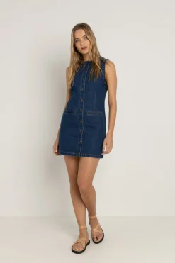 Rhythm Dresses*Gia Denim Dress Blue Wash BlueWash