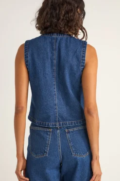 Rhythm Fashion Tops*Gia Denim Vest Indigo