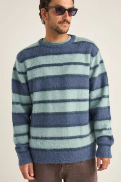 Rhythm Knits*Harvey Mohair Stripe Knit Blue