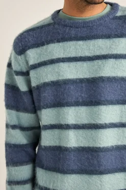 Rhythm Knits*Harvey Mohair Stripe Knit Blue
