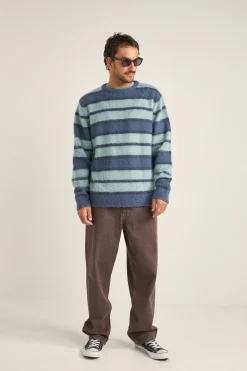 Rhythm Knits*Harvey Mohair Stripe Knit Blue