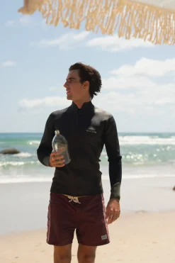 Rhythm Sun & Shade|Wetsuit Tops*Heritage Front Zipper Jacket Black