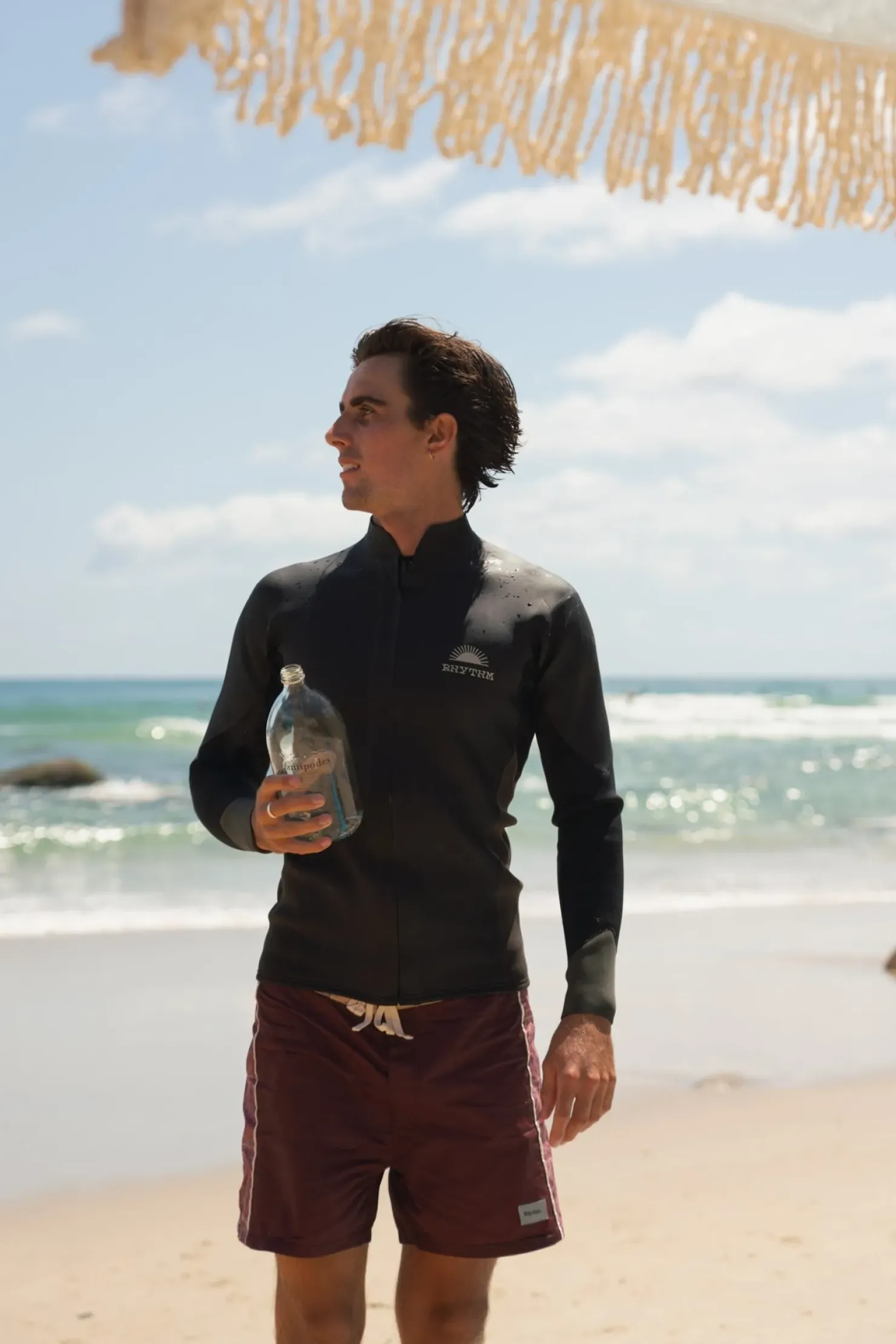 Rhythm Sun & Shade|Wetsuit Tops*Heritage Front Zipper Jacket Black