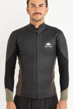 Rhythm Sun & Shade|Wetsuit Tops*Heritage Front Zipper Jacket Black