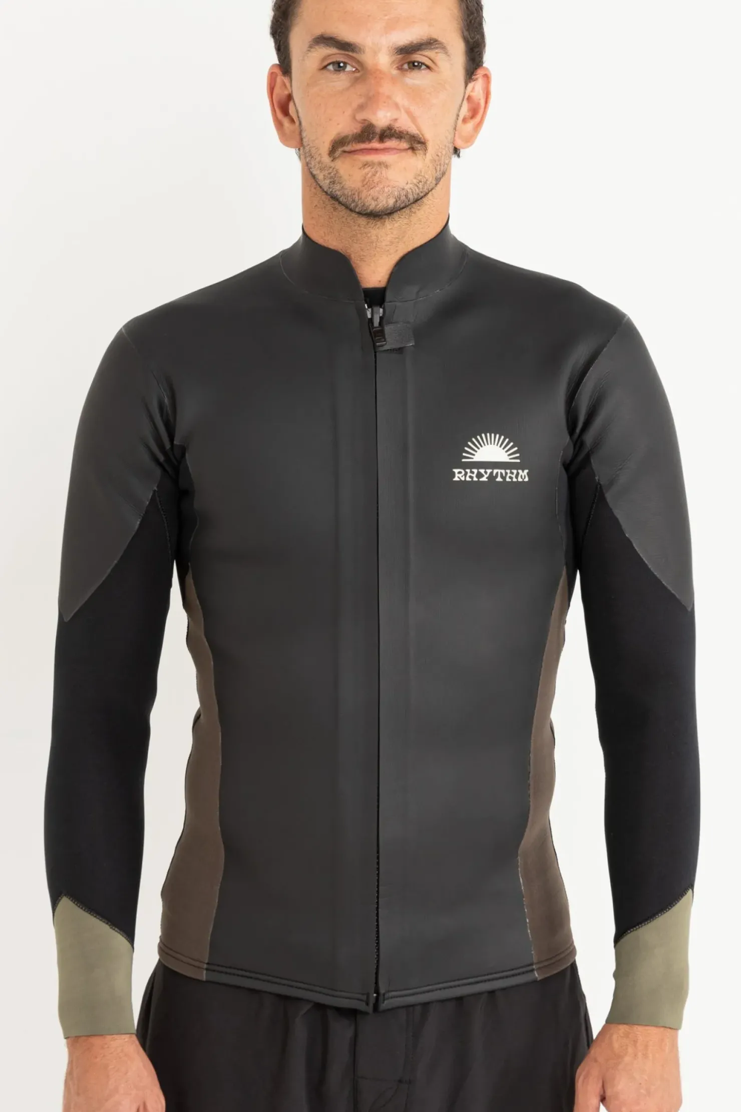 Rhythm Sun & Shade|Wetsuit Tops*Heritage Front Zipper Jacket Black