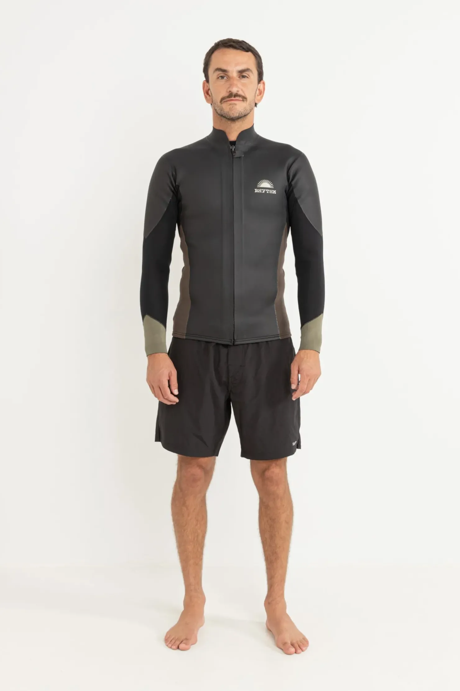 Rhythm Sun & Shade|Wetsuit Tops*Heritage Front Zipper Jacket Black