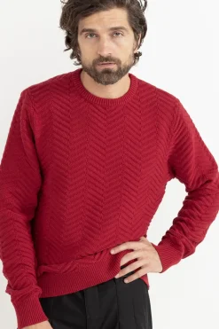 Rhythm Knits*Herringbone Knit Red