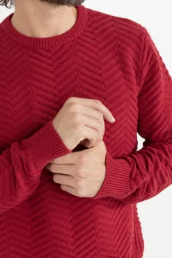 Rhythm Knits*Herringbone Knit Red