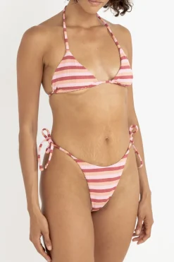 Rhythm Swim Tops*Ibiza Stripe Rib Slide Tri Top Pink