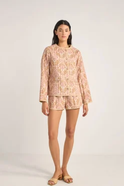 Rhythm Jackets*Jane Paisley Quilted Jacket Rose