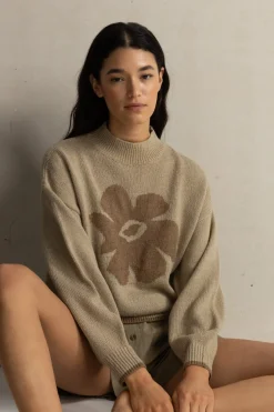 Rhythm Knits*Juliet Floral Jumper Beige