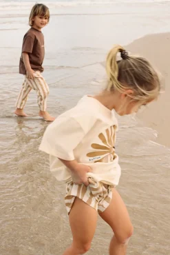 Rhythm Kids*Kids Sun Ra SS T-Shirt Natural White NaturalWhite