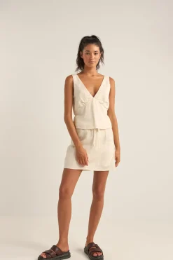 Rhythm Skirts*Lenny Drawcord Skirt Cream