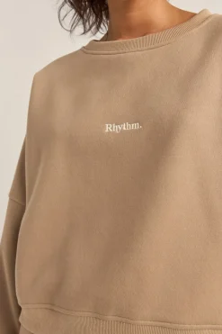 Rhythm Fleece*Logo Crew Neck Fleece Taupe