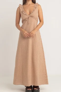 Rhythm Dresses|Overswim*Lola Check Ruffle Clay