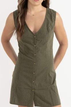 Rhythm Dresses*Louise Check Mini Dress Olive