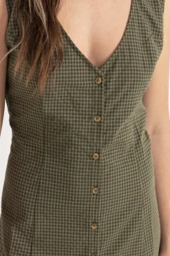 Rhythm Dresses*Louise Check Mini Dress Olive