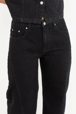 Rhythm Pants*Low-Rise Barrel Denim Pant Vintage Black VintageBlack