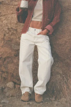 Rhythm Pants*Low-Rise Barrel Denim Pant White