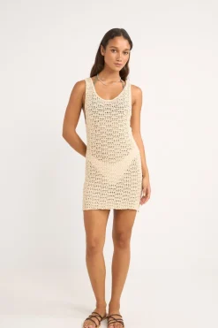 Rhythm Overswim|Dresses*Maddi Scoop Neck Mini Dress Creme