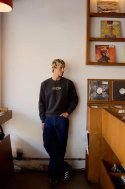 Rhythm Fleece*Markings Fleece Crew Stone Blue StoneBlue